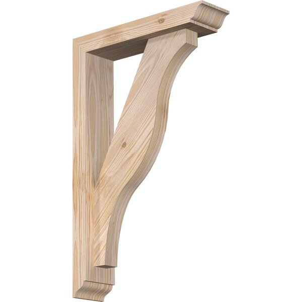 Ekena Millwork Funston Traditional Smooth Bracket w/ Offset Brace, Douglas Fir, 3 1/2"W x 14"D x 22"H BKT0402X14X22FST01SDF - main